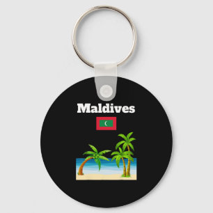 Maldives Beach Lover Travel Souvenir Maldivian Fla Key Ring