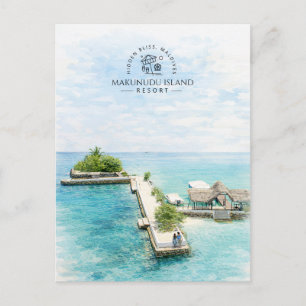 Maldives Broadly Makunudu Island Resort Elegant Postcard