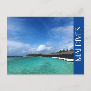 maldives bungalow love postcard