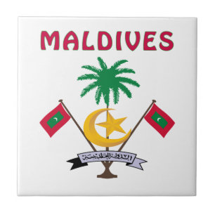MALDIVES Coat Of Arms Ceramic Tile