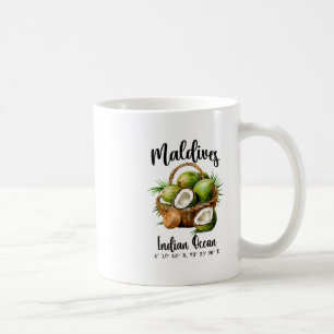 Maldives Coconut Indian Ocean Tropical Island Gps  Coffee Mug