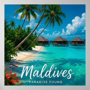 🧲 Maldives Crystal Lagoon Travel Keepsake 🩵 Poster