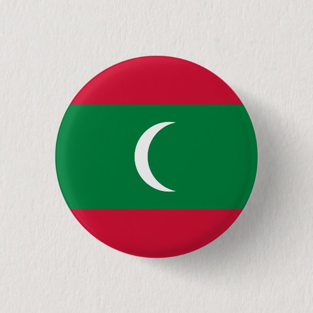 Maldives Flag 3 Cm Round Badge (Front)