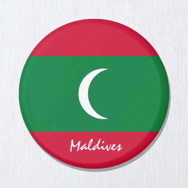 Maldives flag & Asia - travel/sports fans Magnet (Creator Uploaded)