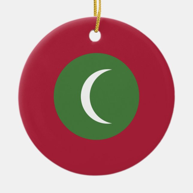 Maldives flag ceramic ornament (Front)