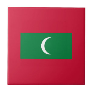 Maldives Flag Ceramic Tile