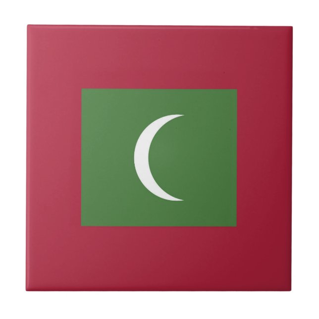Maldives flag ceramic tile (Front)