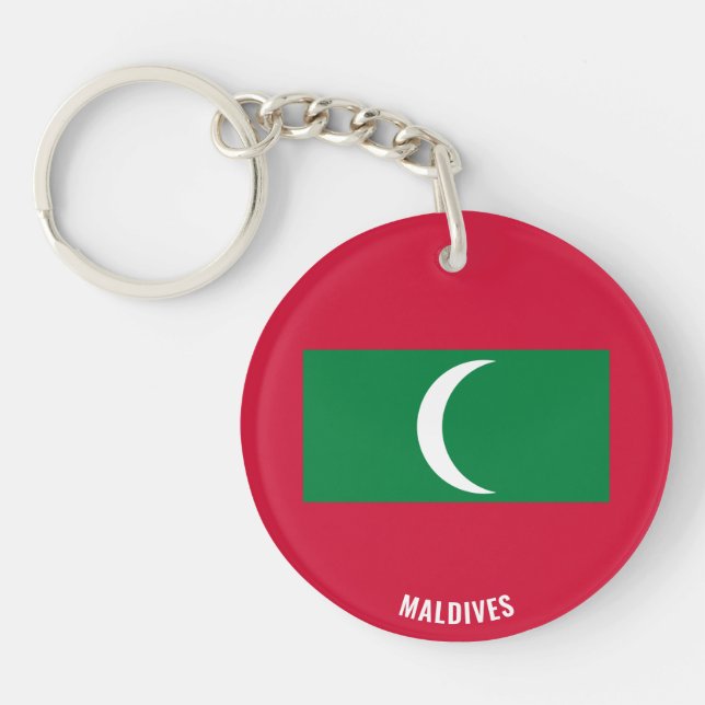 Maldives Flag Charming Patriotic Key Ring (Front)
