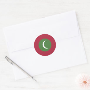 Maldives flag classic round sticker