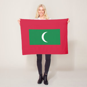 Maldives Flag Fleece Blanket