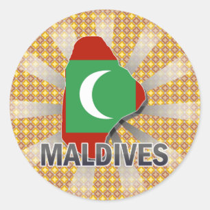 Maldives Flag Map 2.0 Classic Round Sticker