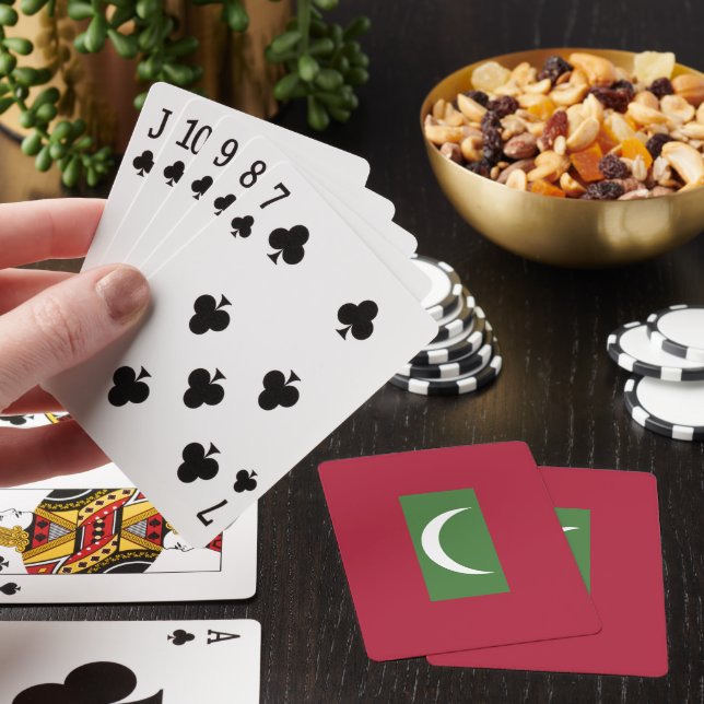 Maldives flag playing cards (In Situ)
