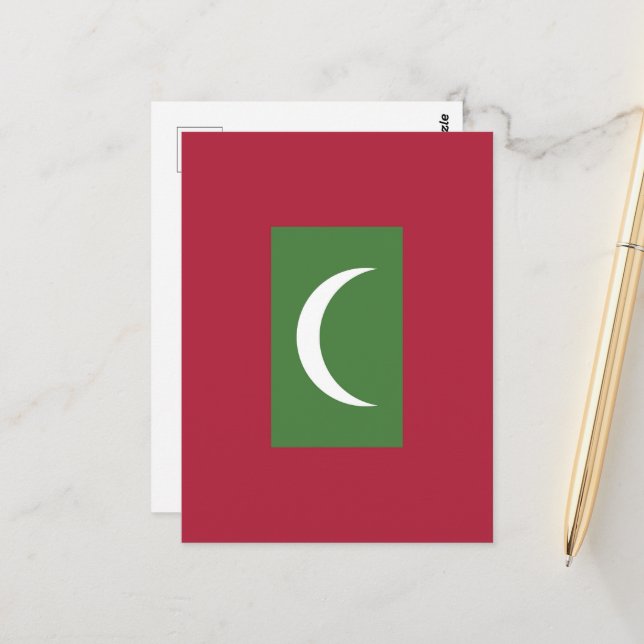 Maldives flag postcard (Front/Back In Situ)