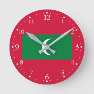 Maldives Flag Round Clock