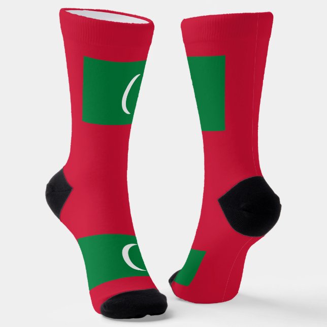 Maldives Flag Socks (Angled)