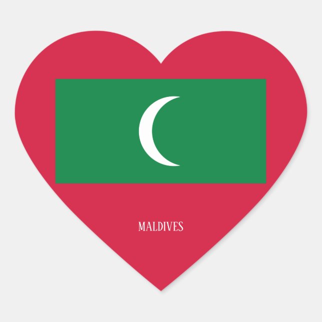 Maldives Flag Splendid Patriotic Heart Sticker (Front)
