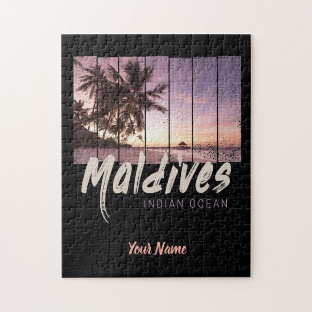 Maldives Indian Ocean vintage sunset souvenir Jigsaw Puzzle (Vertical)