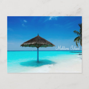 Maldives island romantic holiday postcard