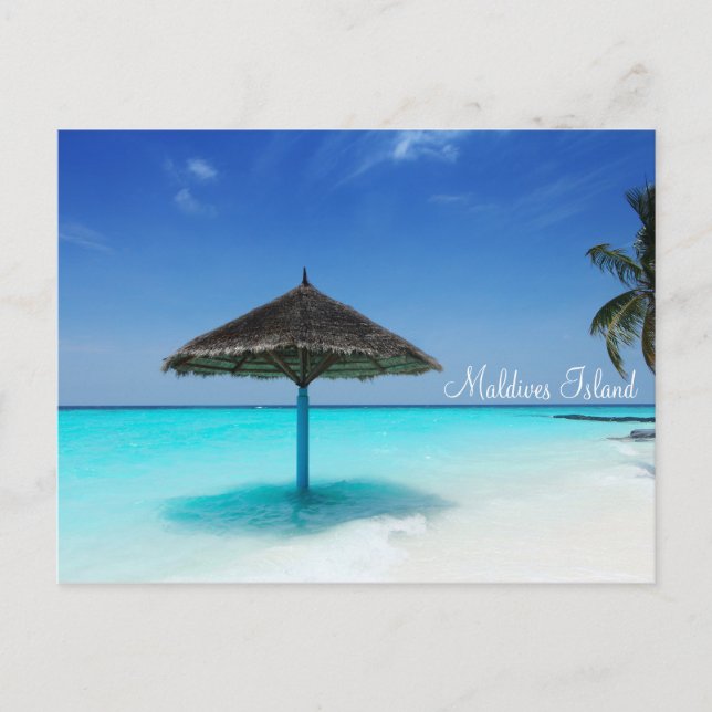 Maldives island romantic holiday postcard (Front)