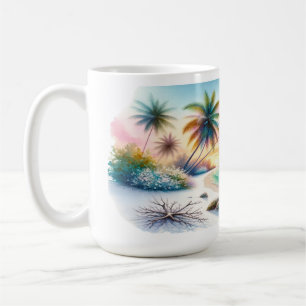 Maldives Luxury Sketch Watercolor    Coffee Mug