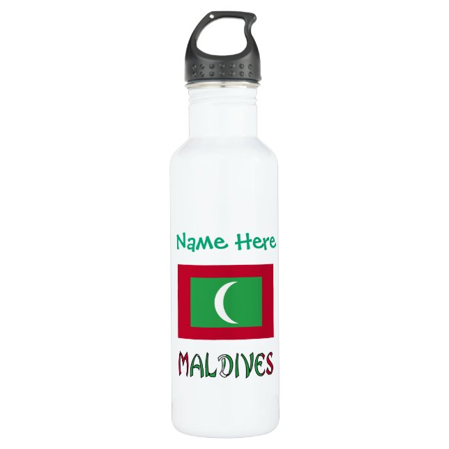 Maldives Maldivian Flag Green Personalised  710 Ml Water Bottle (Front)