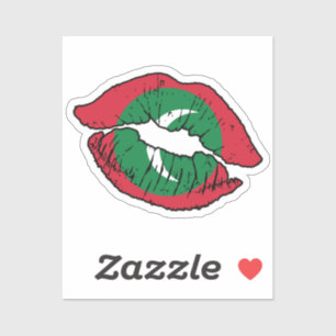 Maldives Maldivian Lipstick Love Flag