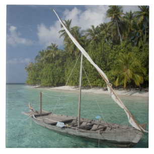 Maldives, North Male Atoll, Island of Kuda Ceramic Tile