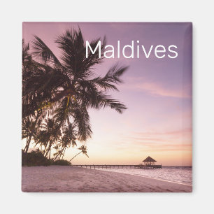Maldives Ocean Indian Beach Sunset Island Souvenir Magnet