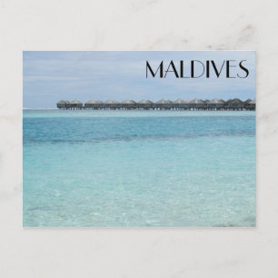 maldives overwater bures postcard