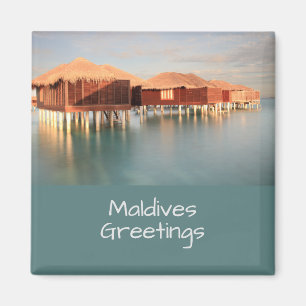 Maldives Paradise Beach Bungalows Souvenir Magnet