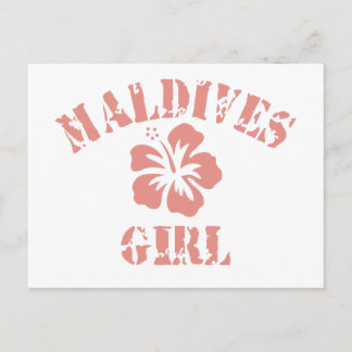 Maldives Pink Girl Postcard