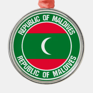 Maldives Round Emblem Metal Ornament