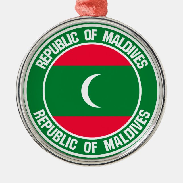 Maldives Round Emblem Metal Ornament (Front)