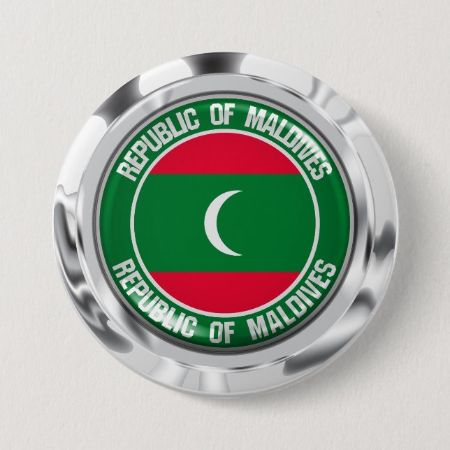 Maldives Round Logo 7.5 Cm Round Badge (Front)