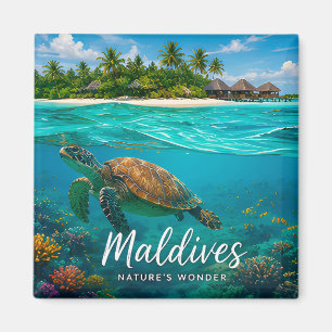 🧲 Maldives Sea Turtle Ocean Adventure 🐢 Magnet