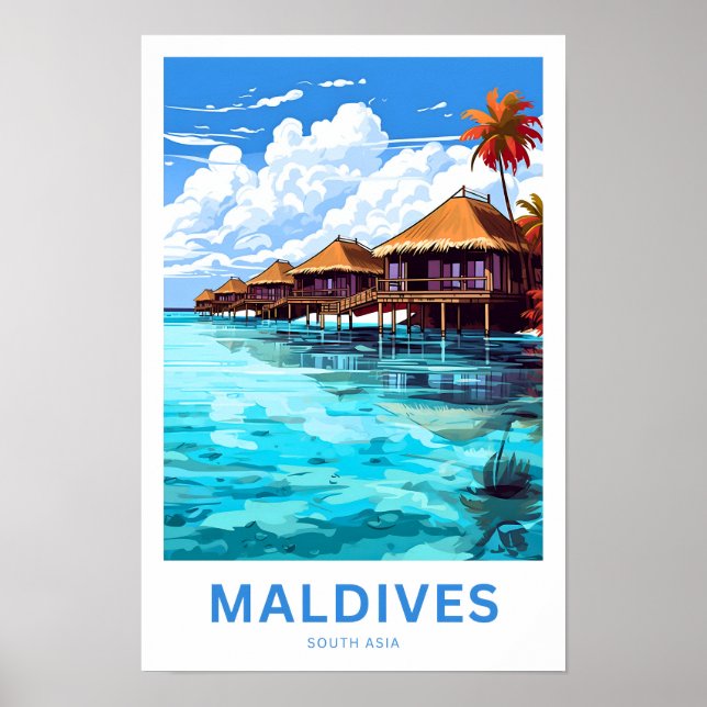 Maldives South Asia Travel Print (Front)