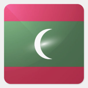 Maldives square glossy flag sticker