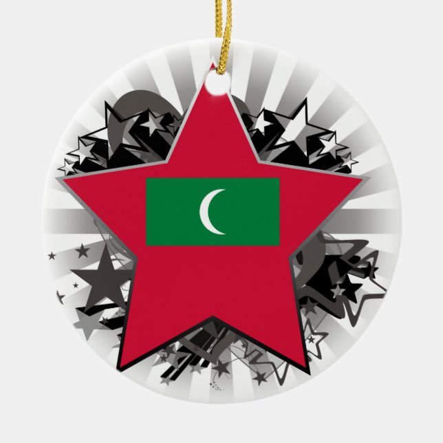 Maldives Star Ceramic Tree Decoration (Front)