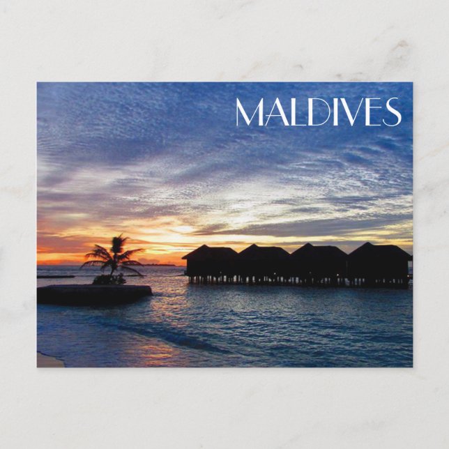maldives sunset bungalows postcard (Front)
