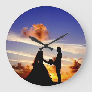 Maldives sunset large clock