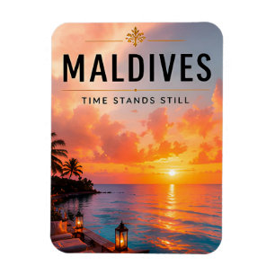 🌅 Maldives Sunset Retreat Elegant Decor 🌴 Magnet