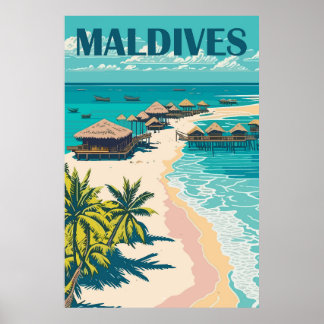 Maldives Travel Poster