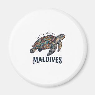 Maldives Vintage Sea Turtle Travel Shirt Design_1 Magnet