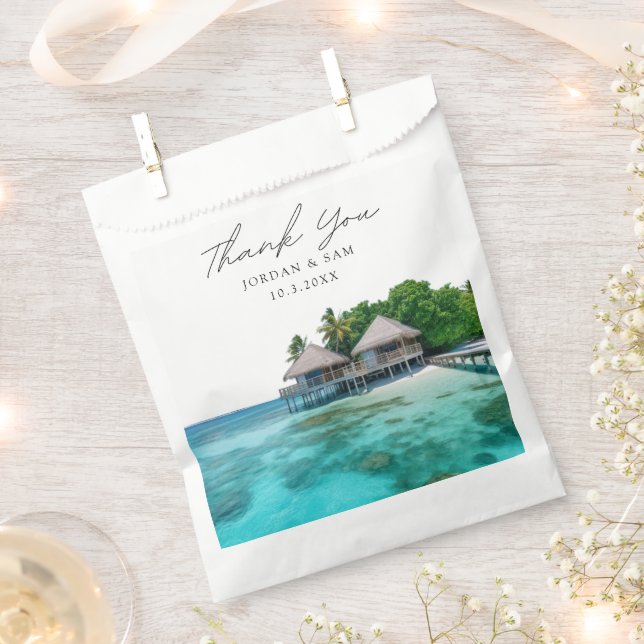 Maldives Wedding Beach Photo Favour Bag (Clipped)