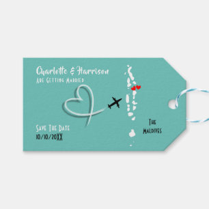 Maldives Wedding Destination Save The Date Gift Tags