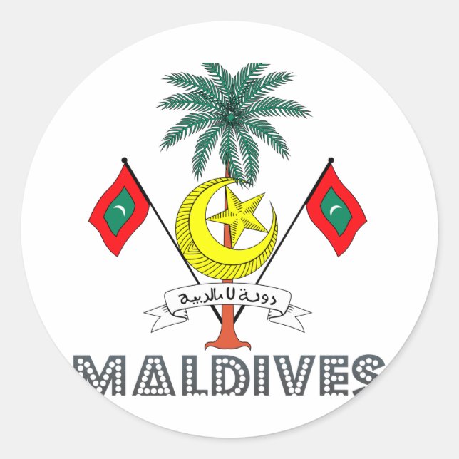 Maldivian Emblem Classic Round Sticker (Front)