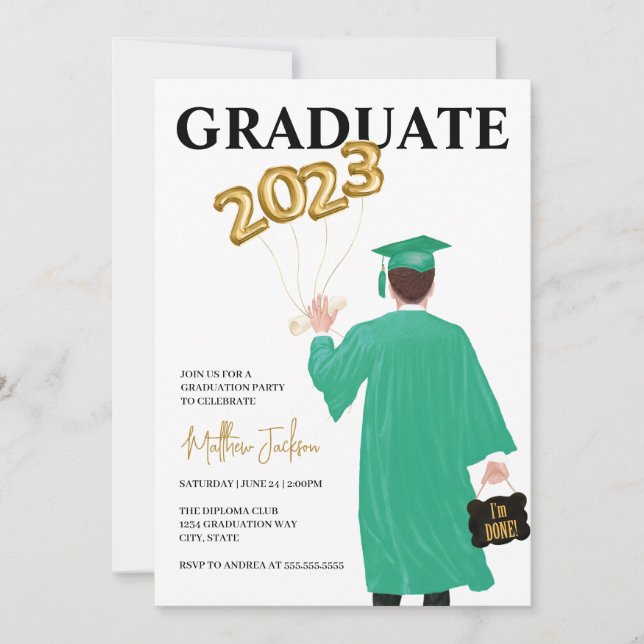 Male 2023 Graduation Party Invitation (Front)