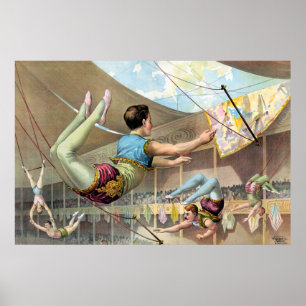 Male Acrobats Performing At A Circus Poster