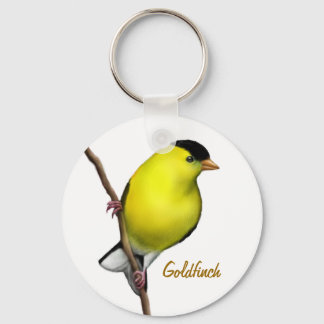 Male American Goldfinch Bird Keychain