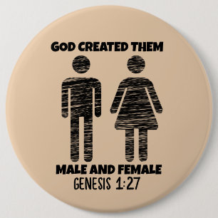MALE AND FEMALE GENESIS CHRISTIAN BUTTONS